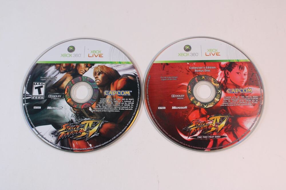 New Street Fighter IV W/ bonus disc The Ties That Bind (Microsoft Xbox 360 2009)